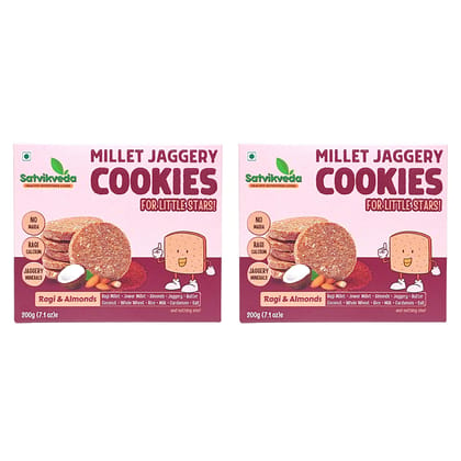 Satvikveda Ragi & Almonds Cookies 200g Pack
