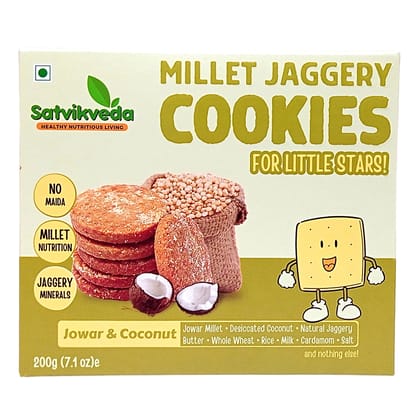 Satvikveda Jowar & Coconut Cookies 200g Pack