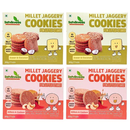 Satvikveda Millet Jaggery Cookies - Combo Pack