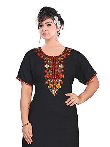 VALENCIA SLEEPWEAR Floral Embroidery Gown Maxi Nightwear Nighty Lizzy Bizzy Soft Fabric Length Night Slip