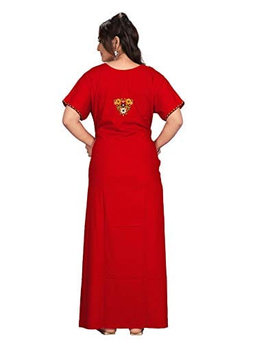 VALENCIA SLEEPWEAR Floral Embroidery Gown Maxi Nightwear Nighty Lizzy Bizzy Soft Fabric Length Night Slip