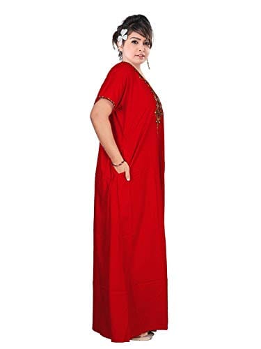 VALENCIA SLEEPWEAR Floral Embroidery Gown Maxi Nightwear Nighty Lizzy Bizzy Soft Fabric Length Night Slip