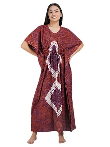KOI SLEEPWEAR Premium Women Pure Cotton Tie and Dye Kaftan Nightdress (Free Size) - Nightwear & Loungewear | Buy online on ZillyBuy