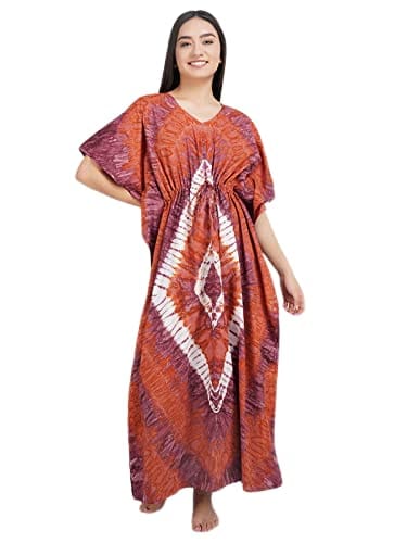 KOI SLEEPWEAR Premium Women Pure Cotton Tie and Dye Kaftan Nightdress (Free Size) - Nightwear & Loungewear | Buy online on ZillyBuy