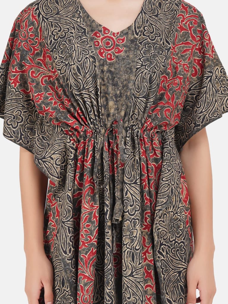 KOI SLEEPWEAR Cotton Kaftan Free Size Nighty Night Gown Sleepwear Black