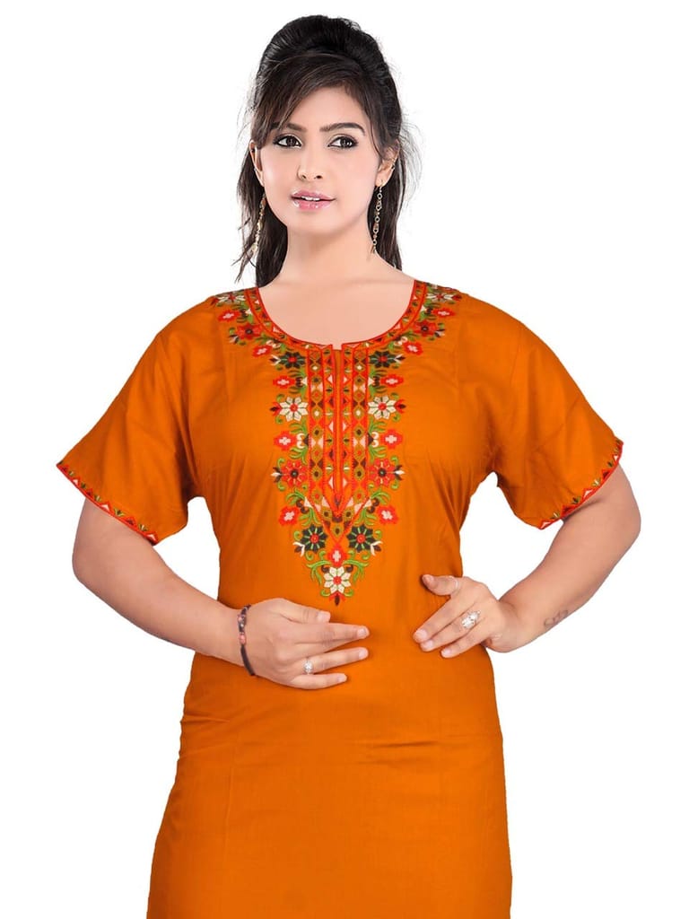 VALENCIA SLEEPWEAR Floral Embroidery Gown Maxi Nightwear Nighty Lizzy Bizzy Soft Fabric Length Night Slip