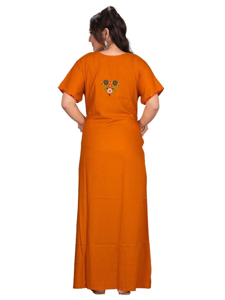 VALENCIA SLEEPWEAR Floral Embroidery Gown Maxi Nightwear Nighty Lizzy Bizzy Soft Fabric Length Night Slip