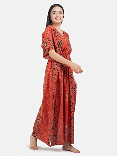 KOI SLEEPWEAR Cotton Kaftan Free Size Nighty Night Gown Sleepwear