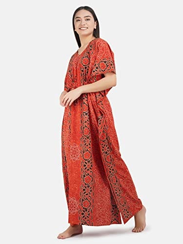 KOI SLEEPWEAR Cotton Kaftan Free Size Nighty Night Gown Sleepwear