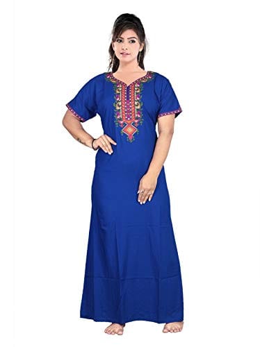 VALENCIA SLEEPWEAR Women's Printed Night Gown Maxi Soft Cotton Nightwear Nighty for Ladies