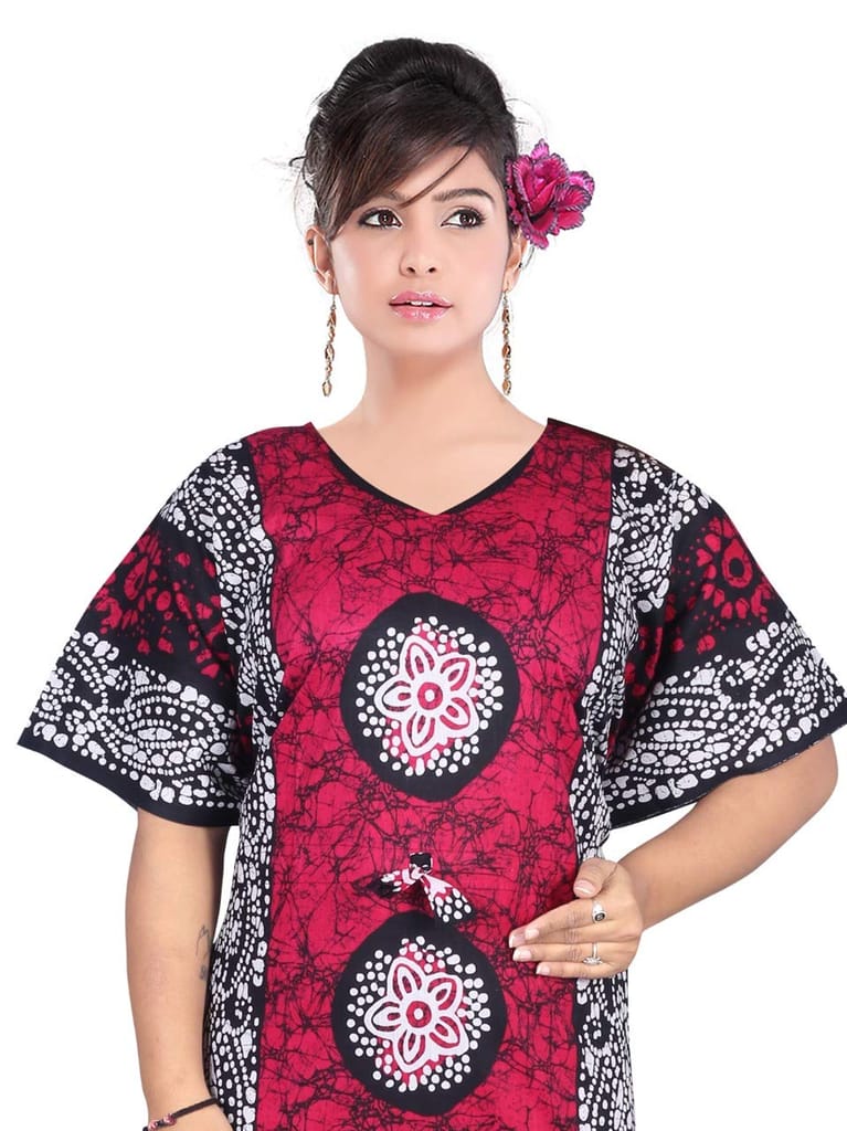 VALENCIA SLEEPWEAR Cotton Kaftan Free Size Nighty Night Gown Sleepwear