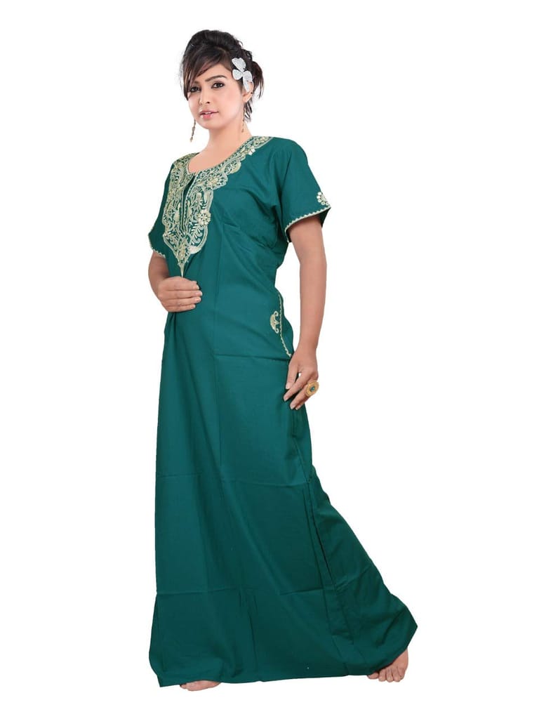 VALENCIA SLEEPWEAR Plain Patty Embroidery Gown Maxi Nightwear Nighty Lizzy Bizzy Soft Fabric