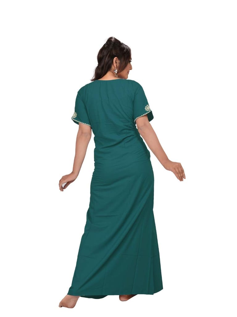 VALENCIA SLEEPWEAR Plain Patty Embroidery Gown Maxi Nightwear Nighty Lizzy Bizzy Soft Fabric