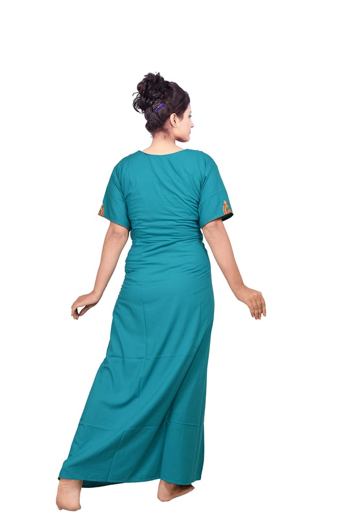 VALENCIA SLEEPWEAR Plain Embroidery Gown Maxi Nightwear Nighty Lizzy Bizzy Soft Fabric