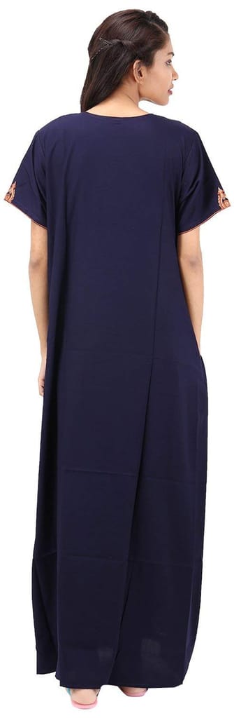 VALENCIA SLEEPWEAR Plain Embroidery Gown Maxi Nightwear Nighty Lizzy Bizzy Soft Fabric