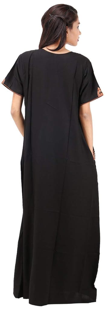 VALENCIA SLEEPWEAR Plain Embroidery Gown Maxi Nightwear Nighty Lizzy Bizzy Soft Fabric