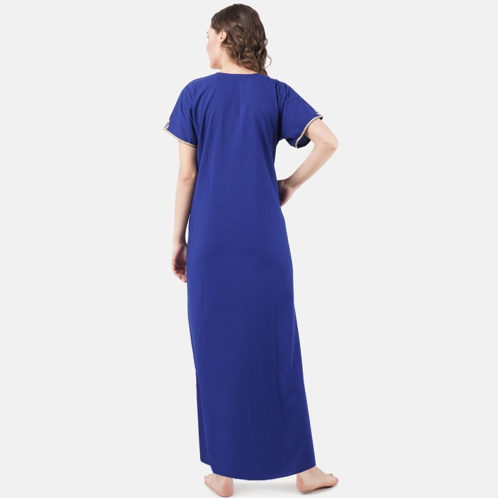 KOI SLEEPWEAR Lissybissy Nightgown with Light Cream Resham Embroidery and Pockets