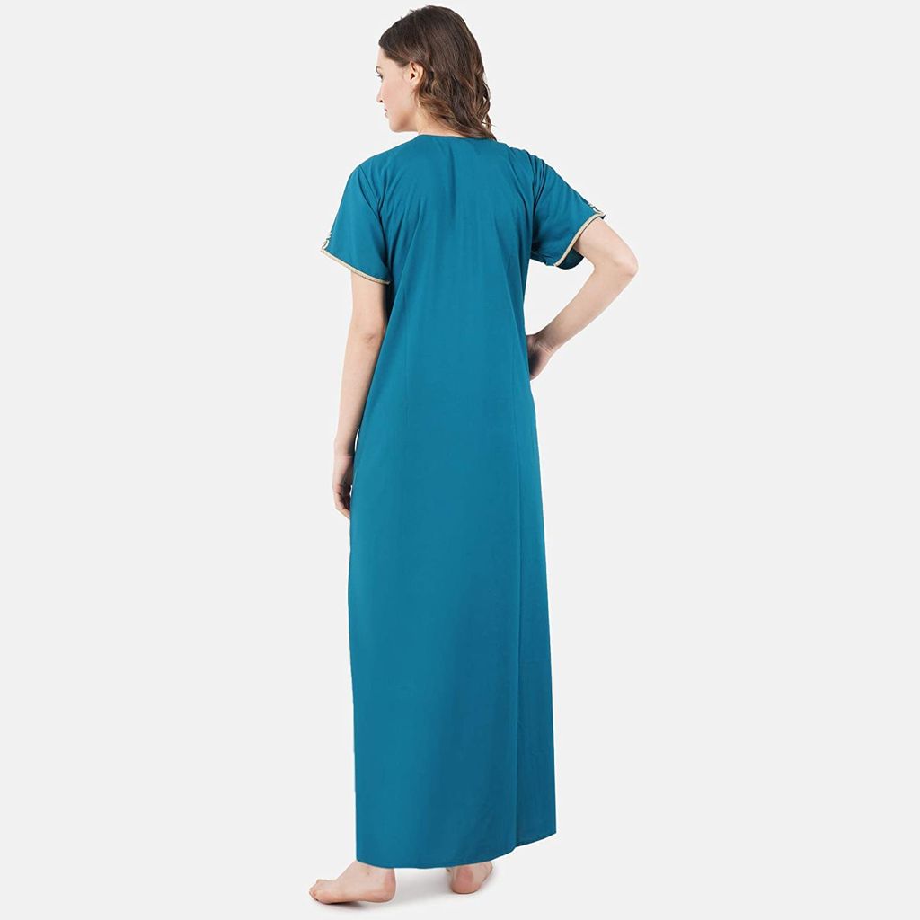 KOI SLEEPWEAR Lissybissy Nightgown with Light Cream Resham Embroidery and Pockets