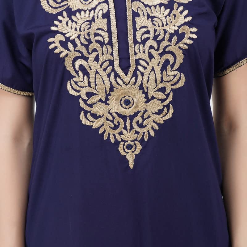 KOI SLEEPWEAR Lissybissy Nightgown with Light Cream Resham Embroidery and Pockets