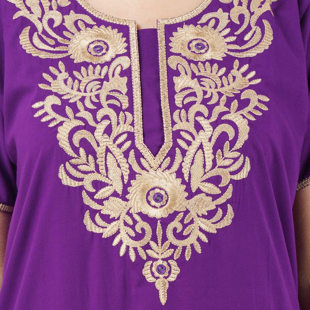 KOI SLEEPWEAR Lissybissy Nightgown with Light Cream Resham Embroidery and Pockets