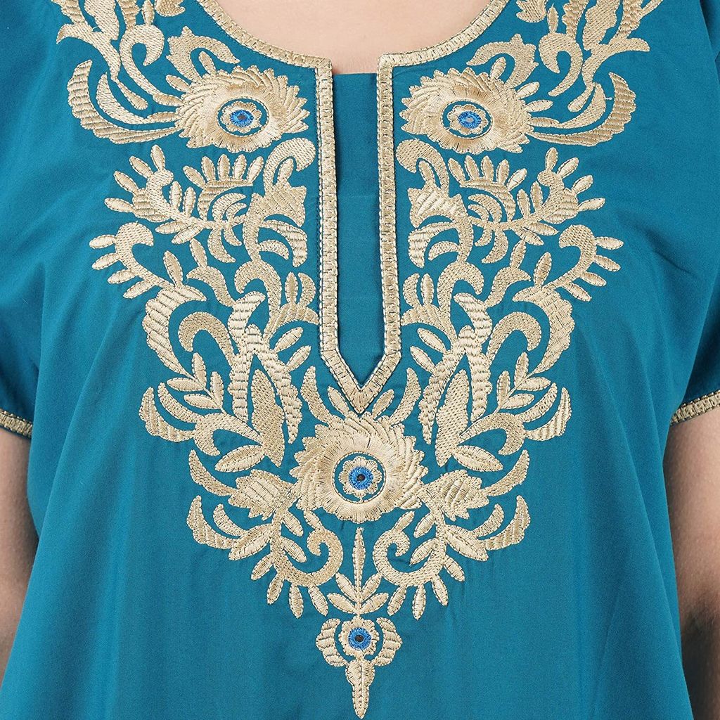 KOI SLEEPWEAR Lissybissy Nightgown with Light Cream Resham Embroidery and Pockets