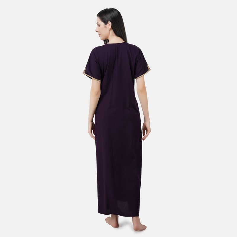 KOI SLEEPWEAR Lissybissy Nightgown with Light Cream Resham Embroidery and Pockets