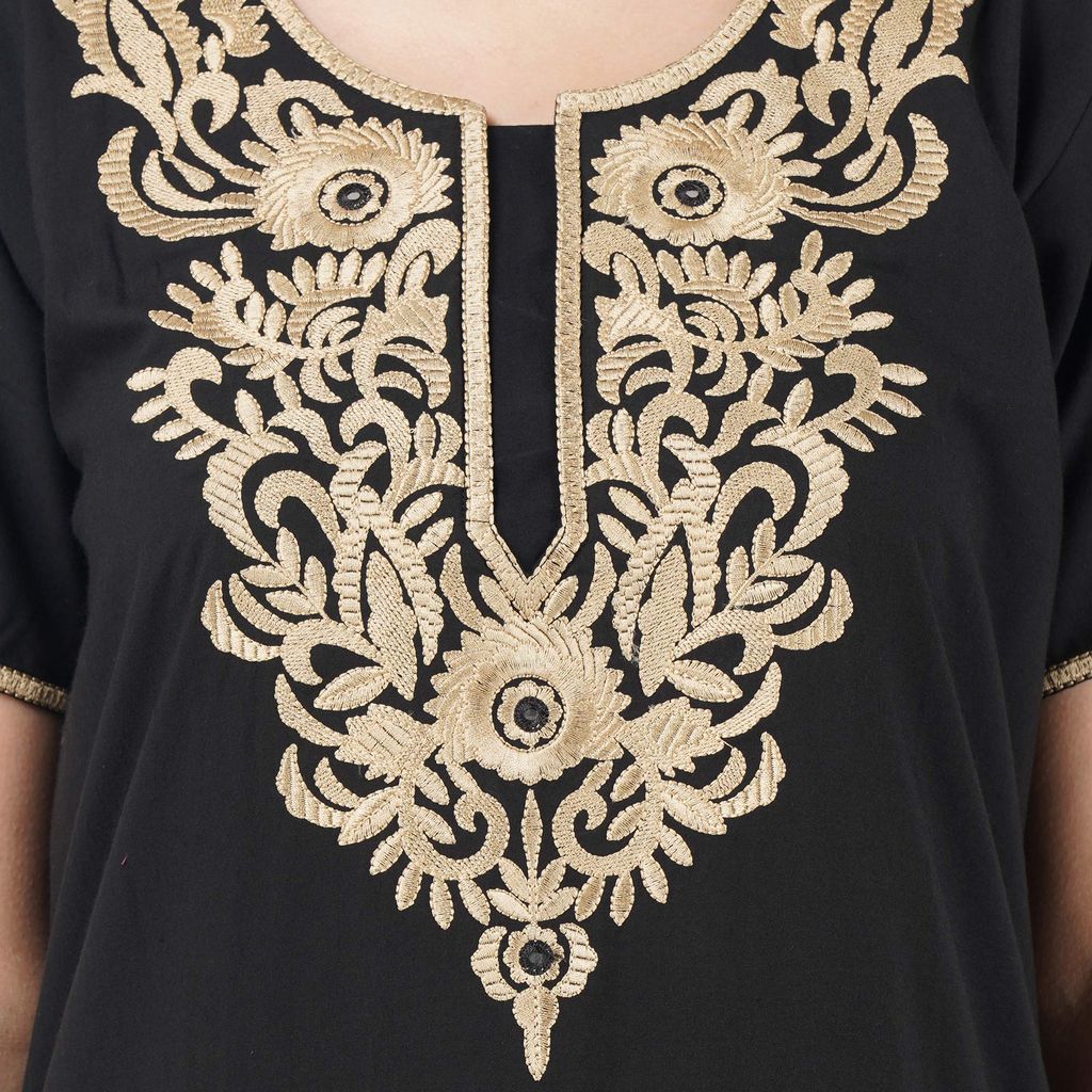 KOI SLEEPWEAR Lissybissy Nightgown with Light Cream Resham Embroidery and Pockets