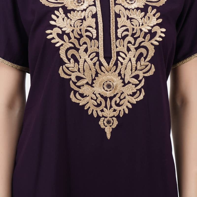 KOI SLEEPWEAR Lissybissy Nightgown with Light Cream Resham Embroidery and Pockets