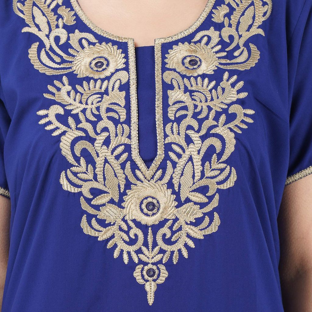 KOI SLEEPWEAR Lissybissy Nightgown with Light Cream Resham Embroidery and Pockets