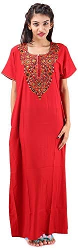 VALENCIA SLEEPWEAR Plain Patty Embroidery Gown Maxi Nightwear Nighty Lizzy Bizzy Soft Fabric