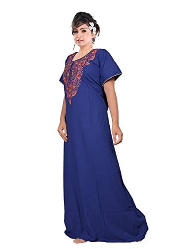 VALENCIA SLEEPWEAR Plain Patty Embroidery Gown Maxi Nightwear Nighty Lizzy Bizzy Soft Fabric