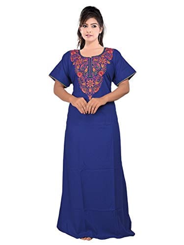 VALENCIA SLEEPWEAR Plain Patty Embroidery Gown Maxi Nightwear Nighty Lizzy Bizzy Soft Fabric