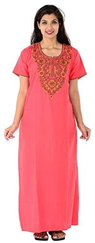 VALENCIA SLEEPWEAR Plain Patty Embroidery Gown Maxi Nightwear Nighty Lizzy Bizzy Soft Fabric