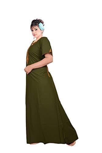 VALENCIA SLEEPWEAR Plain Patty Embroidery Gown Maxi Nightwear Nighty Lizzy Bizzy Soft Fabric