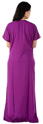 VALENCIA SLEEPWEAR Plain Patty Embroidery Gown Maxi Nightwear Nighty Lizzy Bizzy Soft Fabric