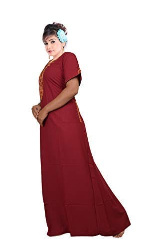 VALENCIA SLEEPWEAR Plain Patty Embroidery Gown Maxi Nightwear Nighty Lizzy Bizzy Soft Fabric