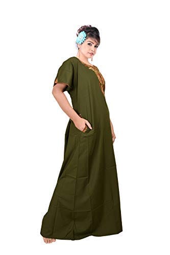 VALENCIA SLEEPWEAR Plain Patty Embroidery Gown Maxi Nightwear Nighty Lizzy Bizzy Soft Fabric