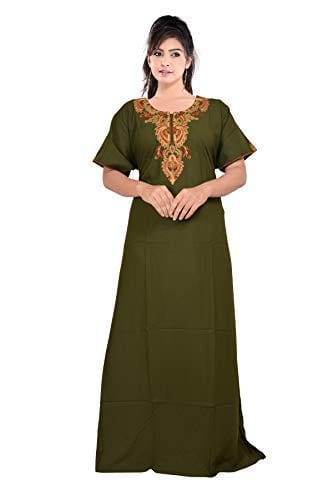 VALENCIA SLEEPWEAR Plain Patty Embroidery Gown Maxi Nightwear Nighty Lizzy Bizzy Soft Fabric