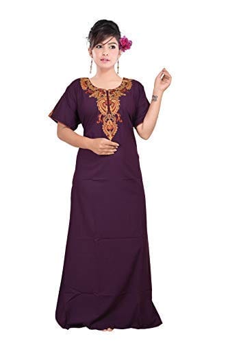 VALENCIA SLEEPWEAR Plain Patty Embroidery Gown Maxi Nightwear Nighty Lizzy Bizzy Soft Fabric