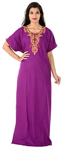 VALENCIA SLEEPWEAR Plain Patty Embroidery Gown Maxi Nightwear Nighty Lizzy Bizzy Soft Fabric