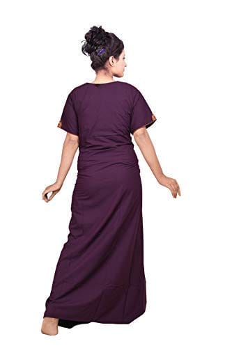VALENCIA SLEEPWEAR Plain Patty Embroidery Gown Maxi Nightwear Nighty Lizzy Bizzy Soft Fabric