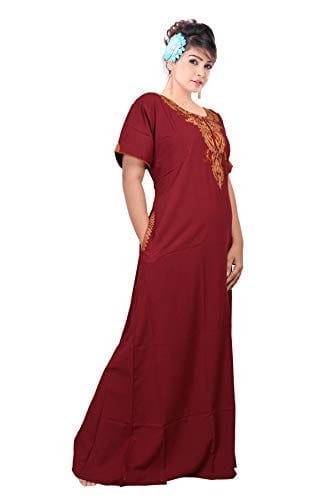 VALENCIA SLEEPWEAR Plain Patty Embroidery Gown Maxi Nightwear Nighty Lizzy Bizzy Soft Fabric