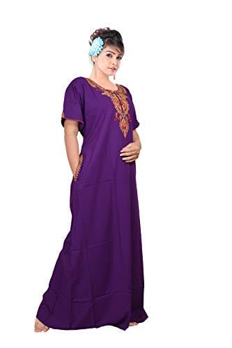 VALENCIA SLEEPWEAR Plain Patty Embroidery Gown Maxi Nightwear Nighty Lizzy Bizzy Soft Fabric