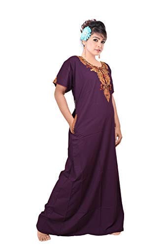VALENCIA SLEEPWEAR Plain Patty Embroidery Gown Maxi Nightwear Nighty Lizzy Bizzy Soft Fabric