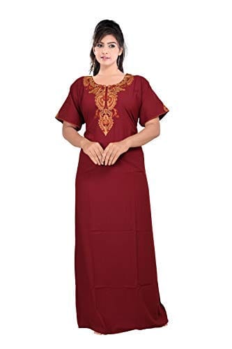 VALENCIA SLEEPWEAR Plain Patty Embroidery Gown Maxi Nightwear Nighty Lizzy Bizzy Soft Fabric