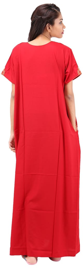 VALENCIA SLEEPWEAR Plain Patty Embroidery Gown Maxi Nightwear Nighty Lizzy Bizzy Soft Fabric