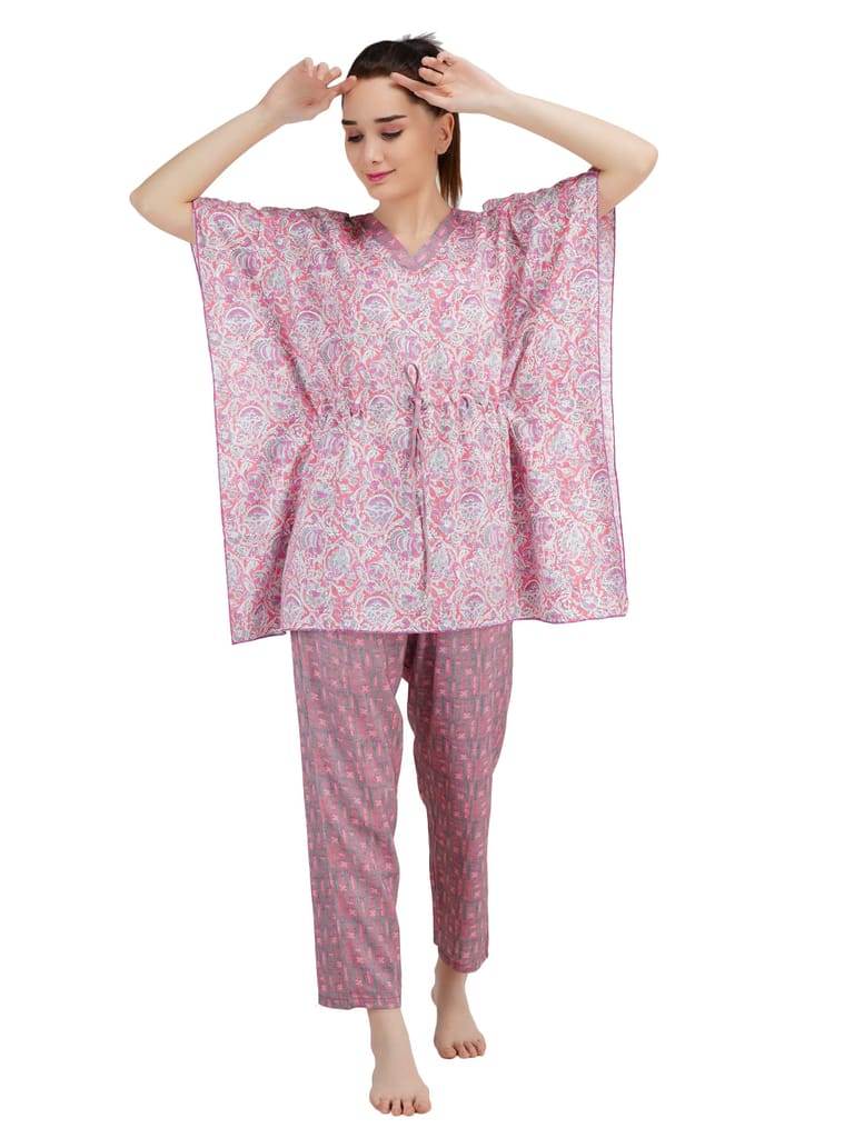 KOI SLEEPWEAR Women's Printed Rayon Chinese Collor Top & Pyjama Night Suit Lounge Wear - Nightwear & Loungewear | Buy online on ZillyBuy