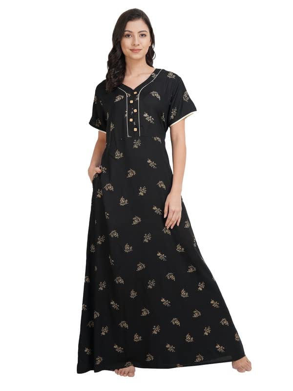 KOI SLEEPWEAR Rayon Nightgown with Flower-Print - Nightwear & Loungewear | Buy online on ZillyBuy