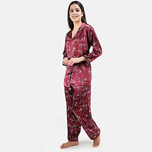 KOI SLEEPWEAR Premium Satin Floral Night Dress Set