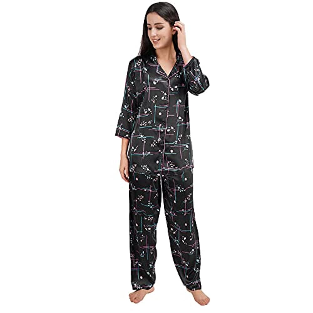KOI SLEEPWEAR Premium Satin Floral Night Dress Set